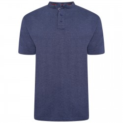 Tricou din bumbac 100 % Textured Jersey Grandad Top Indigo