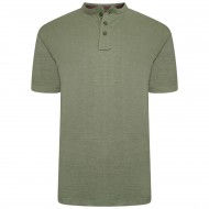 Tricou din bumbac 100 % Textured Jersey Grandad Top - Vernil