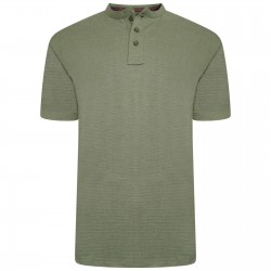 Tricou din bumbac 100 % Textured Jersey Grandad Top - Vernil
