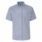 Camasa cu maneca scurta din bumbac 60% si polyester 40% CLASSIC GINGHAM ALBASTRA                  - 2XL 3XL 4XL 5XL 6XL 7XL