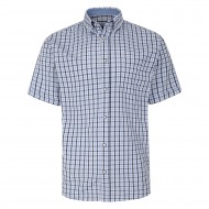 Camasa cu maneca scurta din bumbac 60% si polyester 40% CLASSIC GINGHAM ALBASTRA                  - 2XL 3XL 4XL 5XL 6XL 7XL