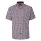 Camasa cu maneca scurta din bumbac 60% si polyester 40% CLASSIC GINGHAM GRENA - 2XL 3XL 4XL 5XL 6XL 7XL