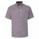 Camasa cu maneca scurta din bumbac 60% si polyester 40% CLASSIC GINGHAM GRENA - 2XL 3XL 4XL 5XL 6XL 7XL