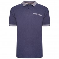Tricou polo din bumbac 100 % PIQUE JACQUARD INDIGO 2XL 3XL 4XL 5XL 6XL 7XL