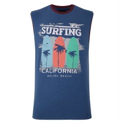 Tricou fara maneci din bumbac 60% si polyester 40% SURFING CALIFORNIA ALBASTRU  2XL 3XL 4XL 5XL 6XL 7XL Tricou fara maneci din bumbac 60% si polyester 40% SURFING CALIFORNIA ALBASTRU  2XL 3XL 4XL 5XL 6XL 7XL