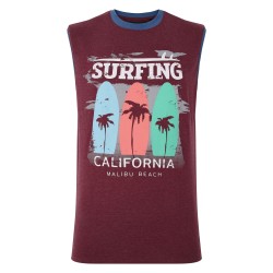 Tricou fara maneci din bumbac 60% si polyester 40% SURFING CALIFORNIA GRENA  2XL 3XL 4XL 5XL 6XL 7XL