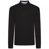 Bluza cu maneca lunga de culoare neagra din bumbac 100%–PIQUE - 2XL 3XL 4XL 5XL 6XL 7XL