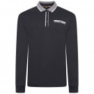 Bluza cu maneca lunga de culoare bleumarin din bumbac 100%–JERSEY POLO - 2XL 3XL 4XL 5XL 6XL 7XL