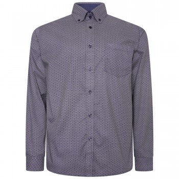 Camasa cu maneca lunga din bumbac 35% si polyester 65% ALL OVER GEO PRINT- 2XL 3XL 4XL 5XL 6XL-7XL