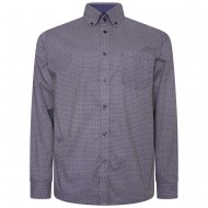 Camasa cu maneca lunga din bumbac 35% si polyester 65% ALL OVER GEO PRINT- 2XL 3XL 4XL 5XL 6XL-7XL