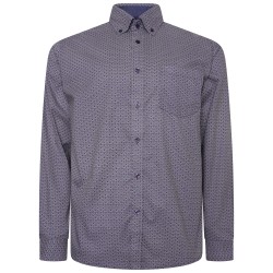 Camasa cu maneca lunga din bumbac 35% si polyester 65% ALL OVER GEO PRINT- 2XL 3XL 4XL 5XL 6XL-7XL