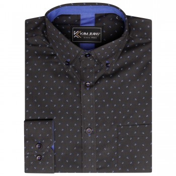 Camasa cu maneca lunga din bumbac 35% si polyester 65% ALL OVER DOBBY PRINT - 2XL 3XL 4XL 5XL 6XL 7XL