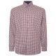 Camasa cu maneca lunga din bumbac 35% si polyester 65%  CASUAL GINGHAM CHECK CAROURI ALB – ROSII - BLEUMARIN - 2XL 3XL 4XL 5XL 6XL 7XL
