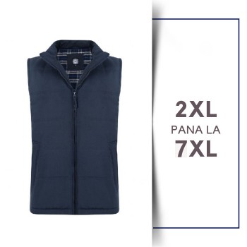 Vesta matlasata cu gluga Buble bleumarin - 2XL 3XL 4XL 5XL 6XL 7XL