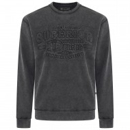 Bluza cu maneca lunga de culoare neagra din bumbac 100%– WASHED EMBOSSED - 2XL 3XL 4XL 5XL 6XL 7XL