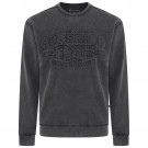 Bluza cu maneca lunga de culoare neagra din bumbac 100%– WASHED EMBOSSED - 2XL 3XL 4XL 5XL 6XL 7XL