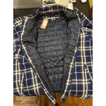 Camasa matlasata cu maneca lunga din bumbac 100% -ZIP THRU  - 2XL 3XL 4XL 5XL 6XL 7XL