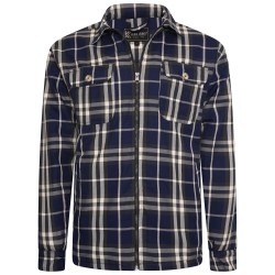 Camasa matlasata cu maneca lunga din bumbac 100% -ZIP THRU  - 2XL 3XL 4XL 5XL 6XL 7XL