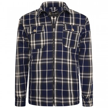 Camasa matlasata cu maneca lunga din bumbac 100% -ZIP THRU  - 2XL 3XL 4XL 5XL 6XL 7XL