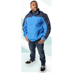 Geaca cu Gluga Impermeabila Navy - CONTRAST WATERPROOF JACKET - 2XL 3XL 4XL 5XL 6XL 7XL