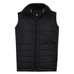VESTA MATLASATA QUILTED BIKER GILET BLACK 2XL-3XL-4XL-5XL-6XL